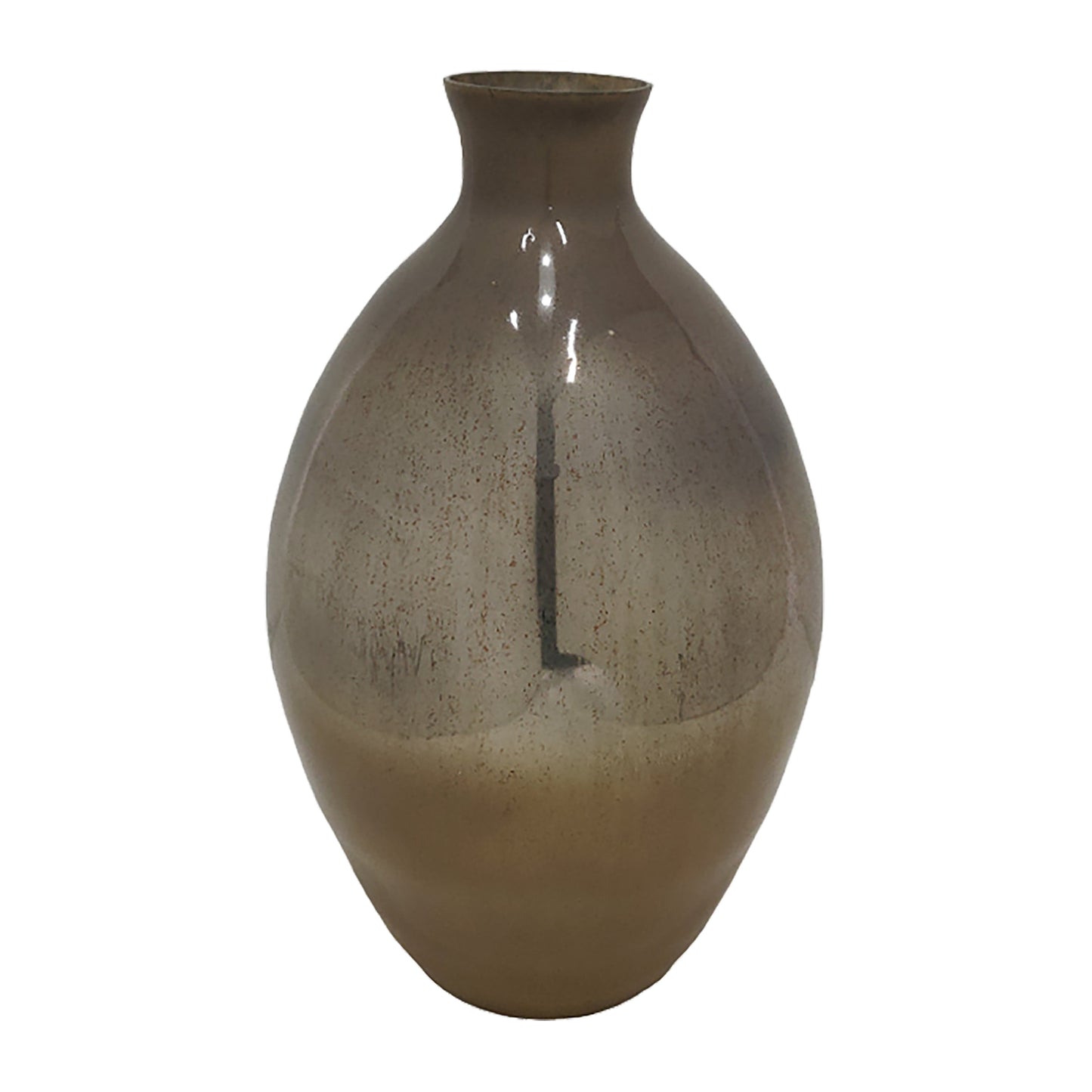 Glass, 15" Bulbous Vase, Champagne