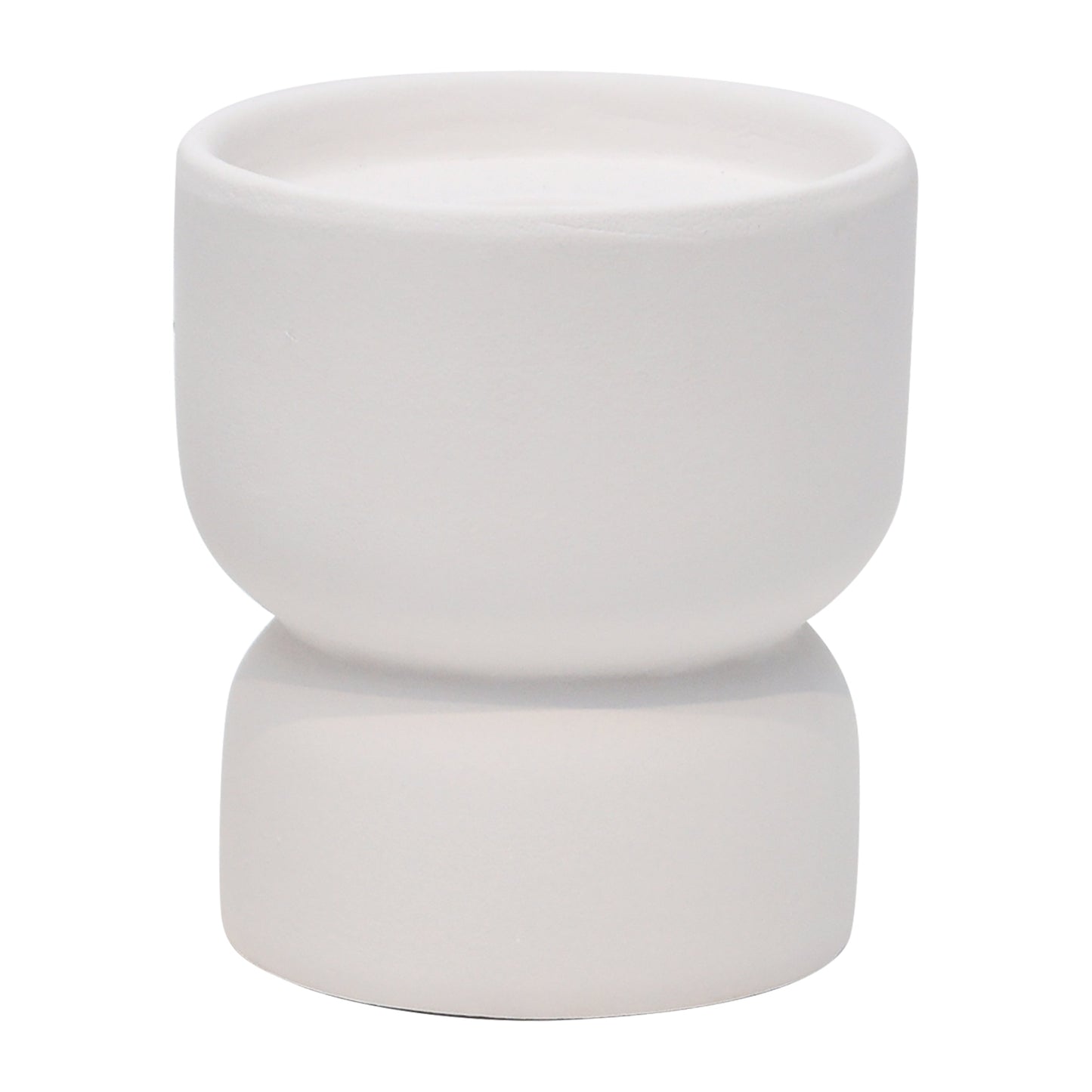 Clay, 5" Stacked Textured Candle Holder, Ivory