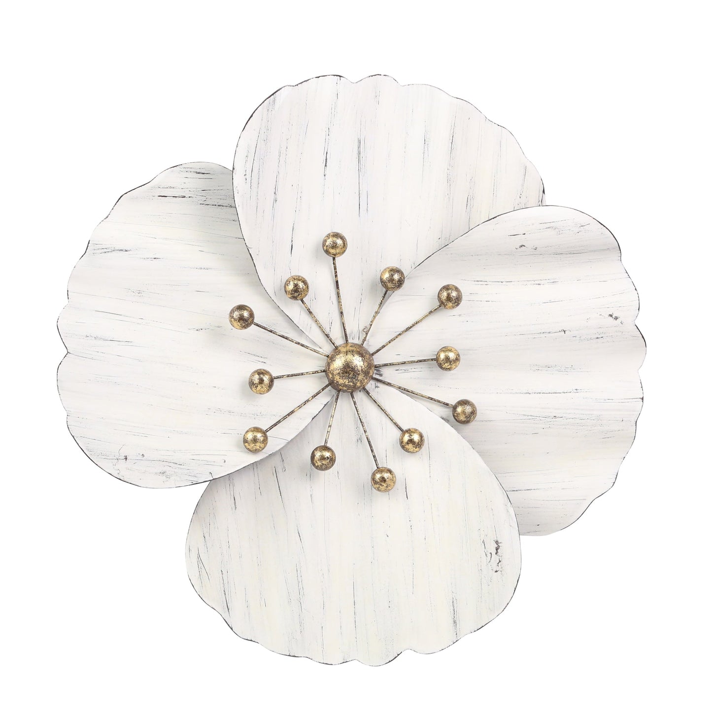 Metal 18" Wall Flower, White,wb