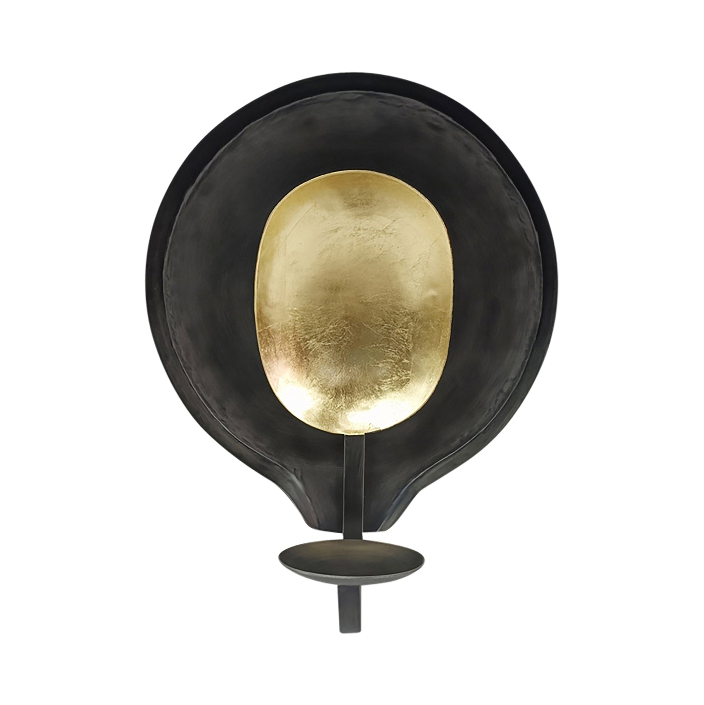 Metal, 12" Round Votive Holder, Black/gold
