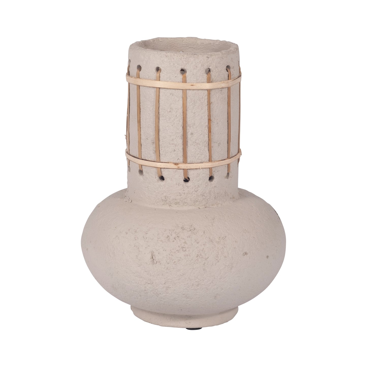 Ecomix, 10" Top Weave Nomad Vase, Ivory