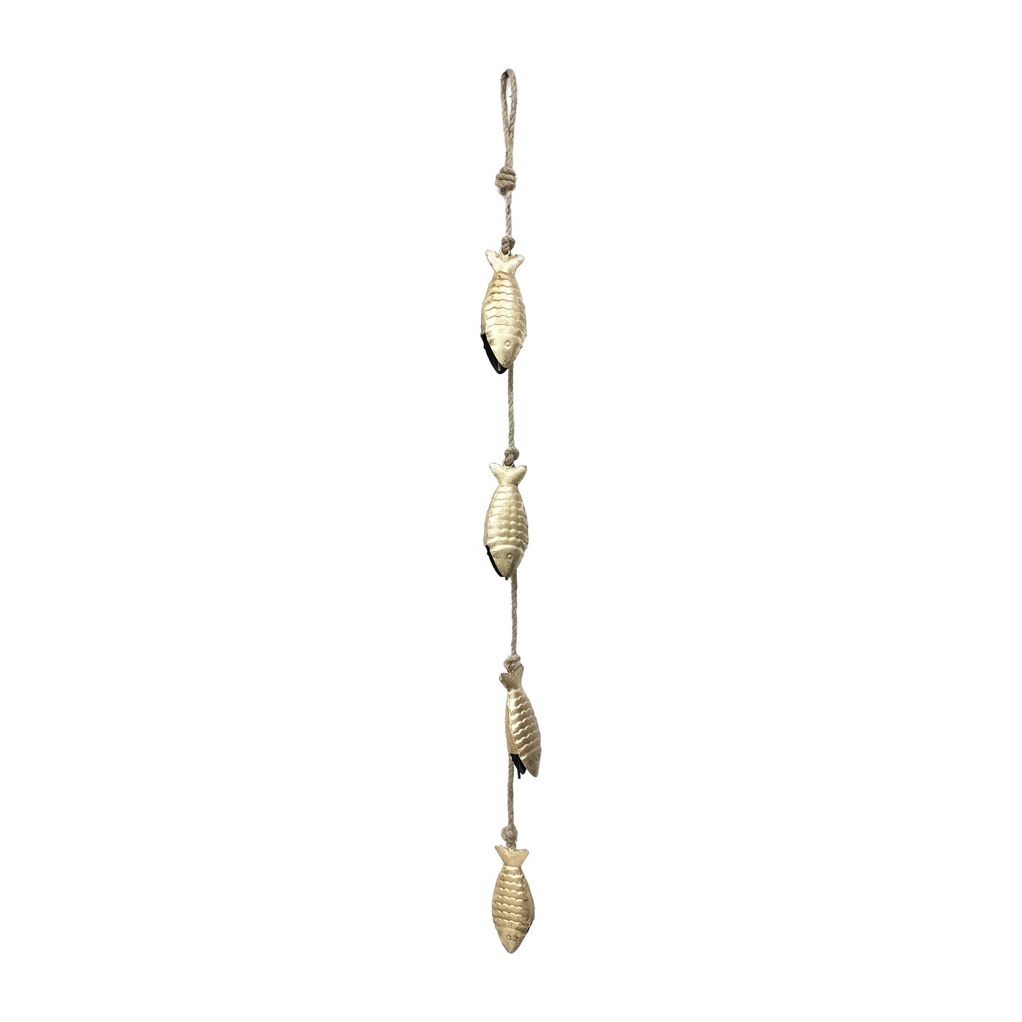Metal, 39" Fish Hanging Gardland, Gold