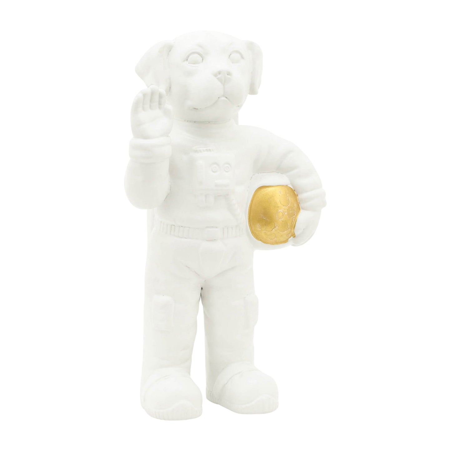 Cer,12",astrodog Deco,white/gold