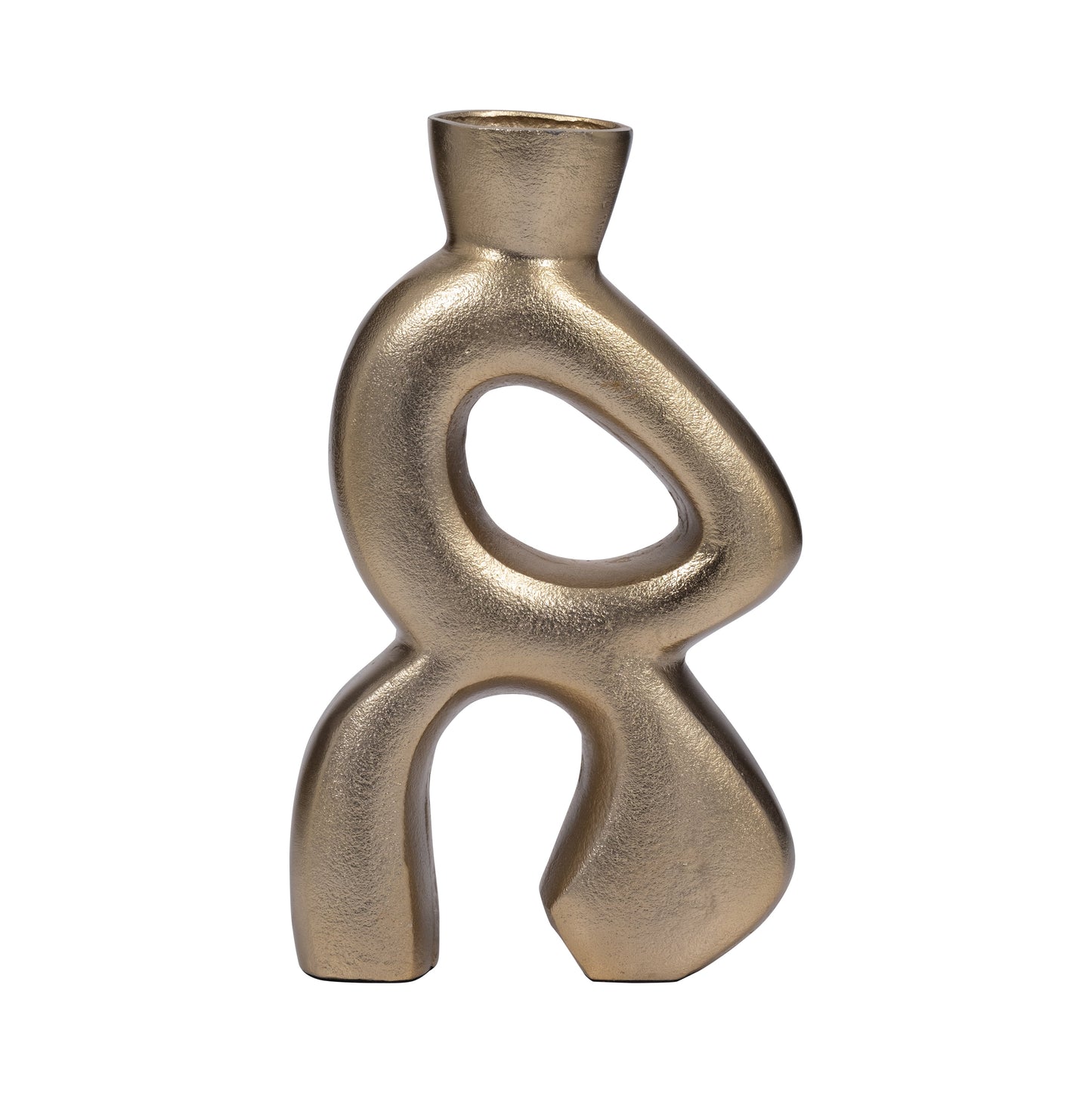 Metal, 11" Abstract Vase, Gold