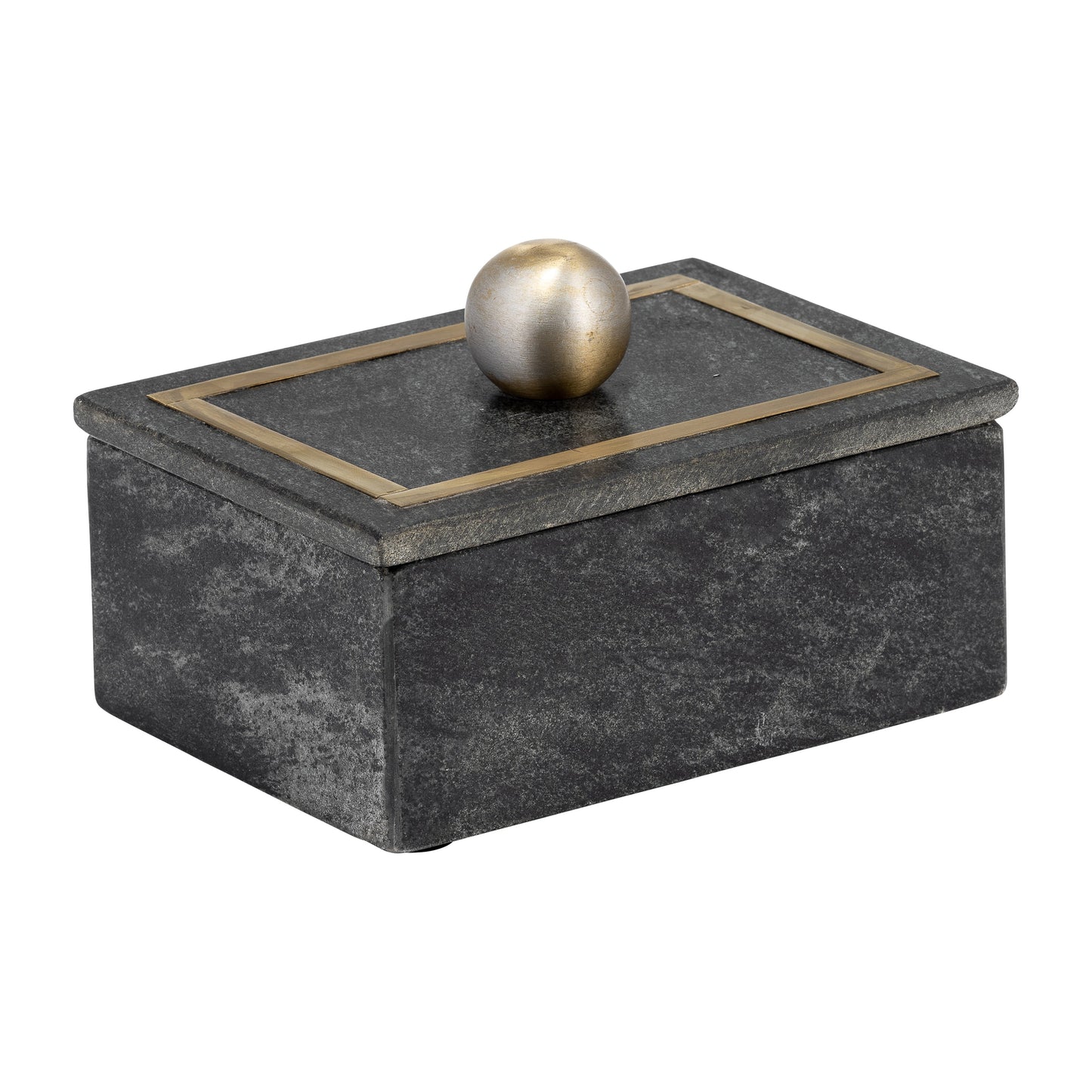 Marble, 7x5 Rectangular Box - Knob, Black