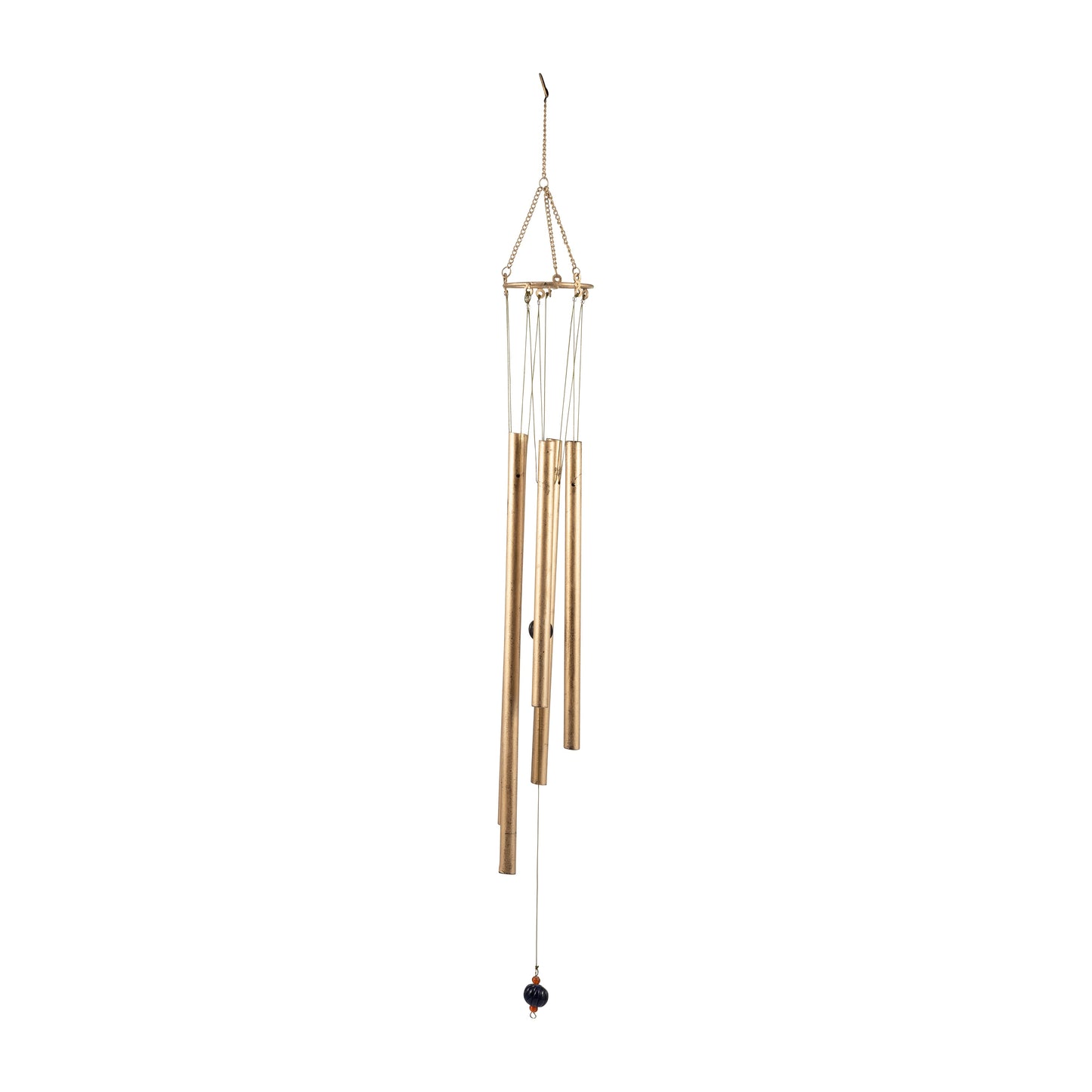 Metal, 43" 5-pipes Windchime, Antique Gold