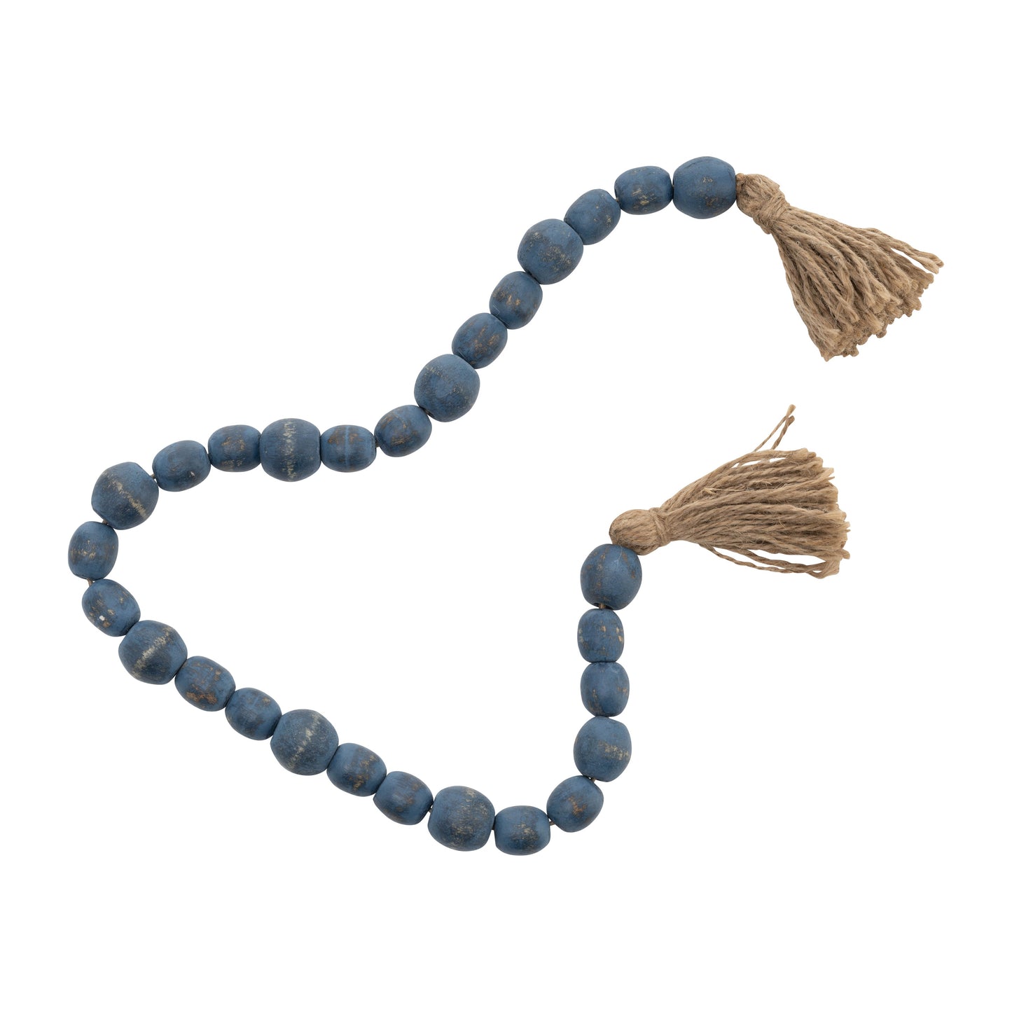 Wood, 33"l, 1"bead Garland, Blue