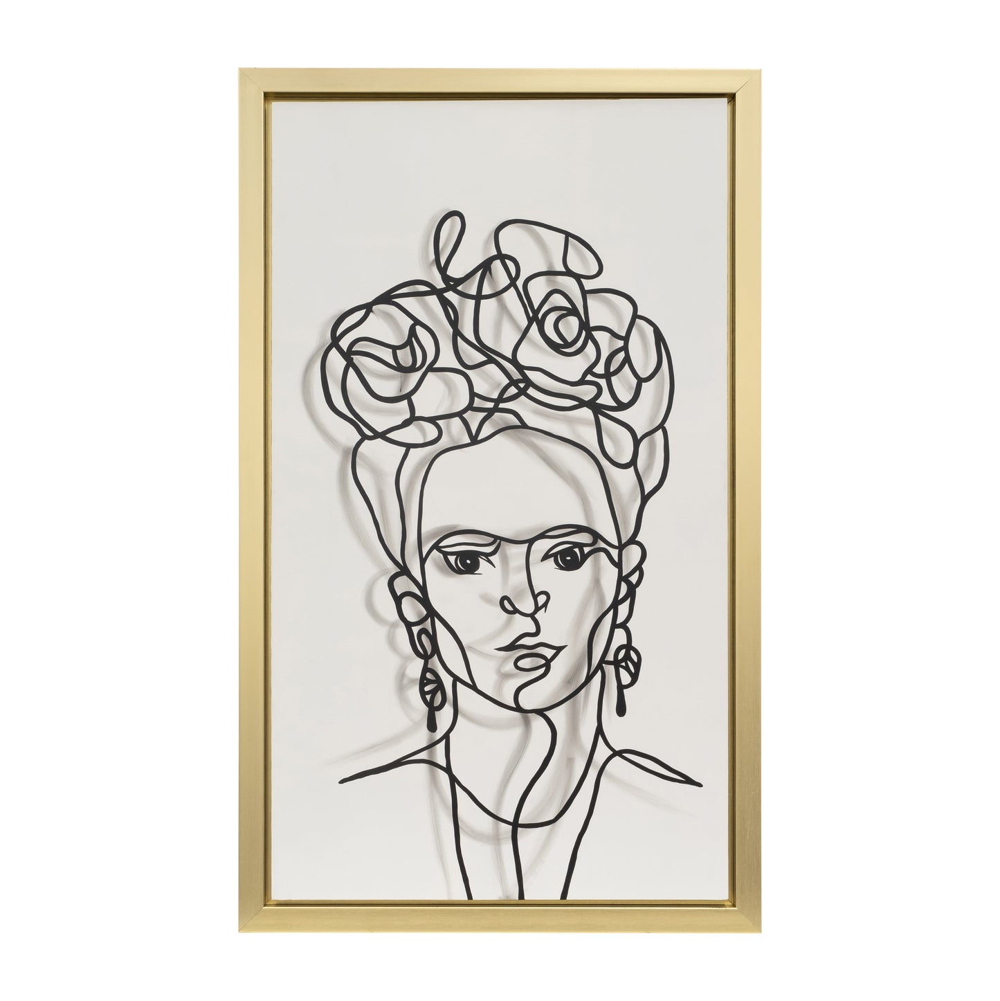 35x59, Hand Painted Frida Illusion, Wht/blk