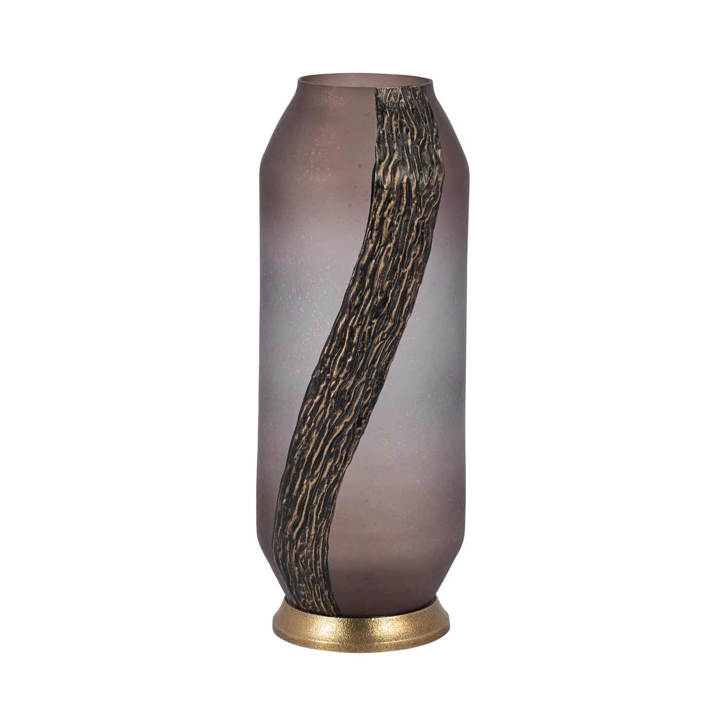 Glass, 15" Metallic Detail Vase, Blush