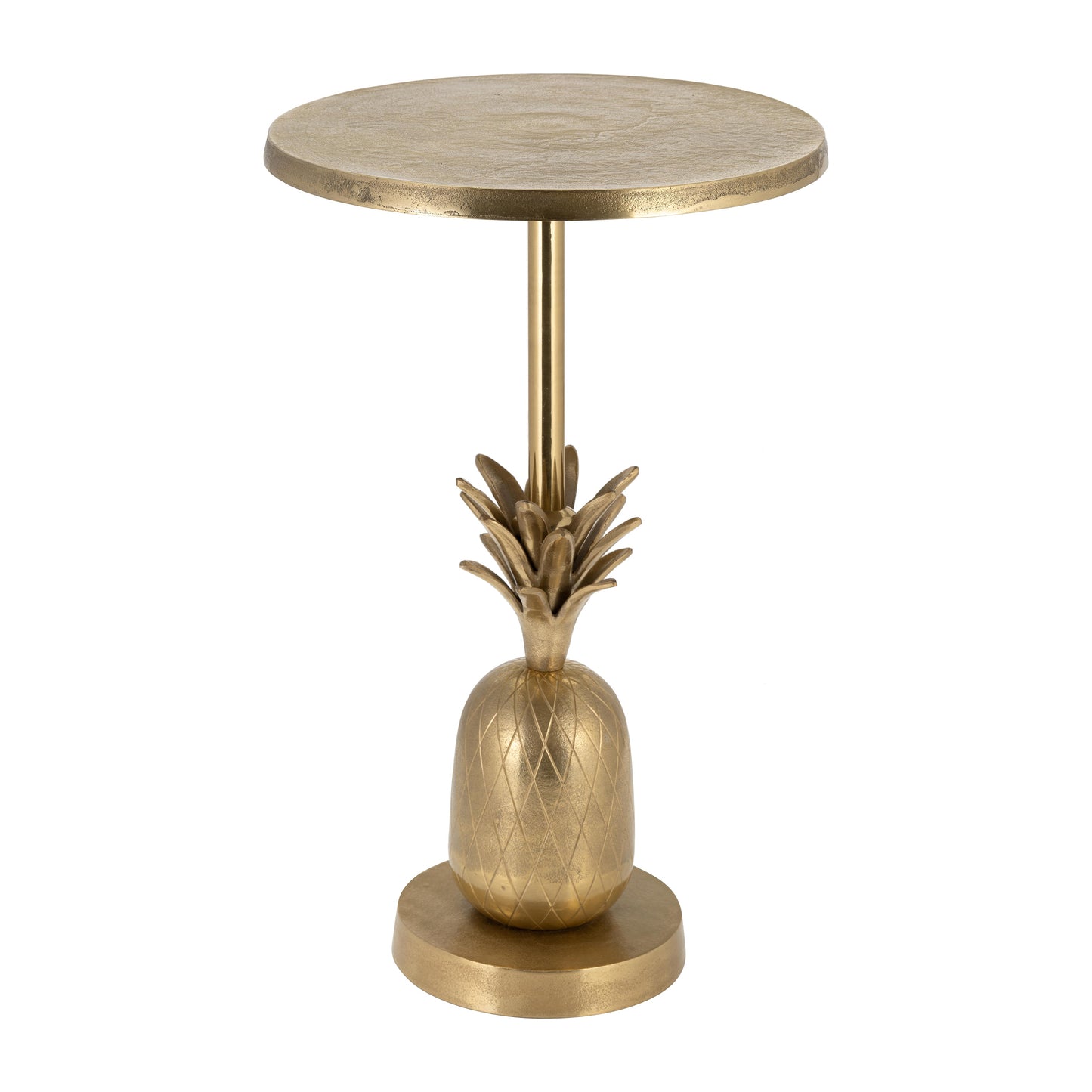Metal, 15"d/24"h, Gold Pineapple Side Table, Kd
