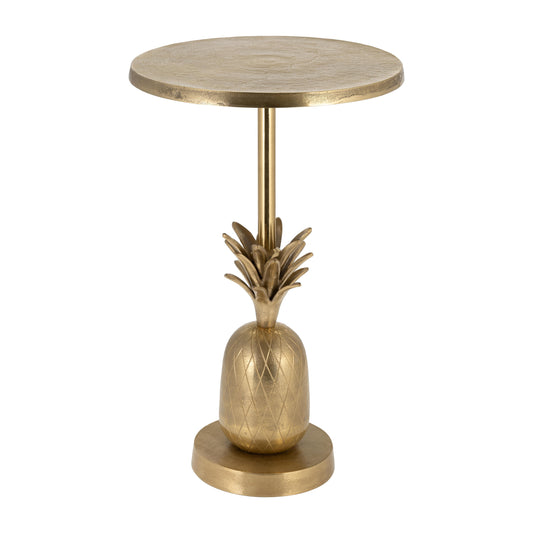Metal, 15"d/24"h, Gold Pineapple Side Table, Kd