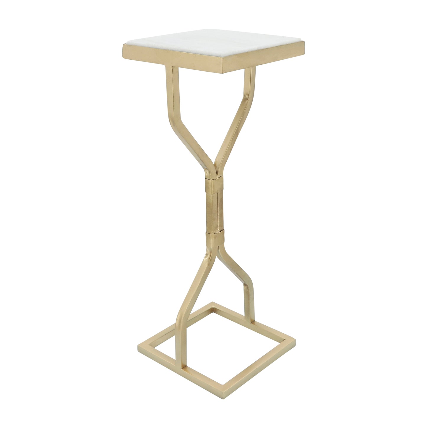 Metal, 22"h Square Drink Table, Gold