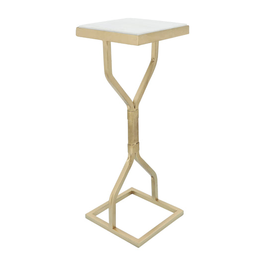 Metal, 22"h Square Drink Table, Gold