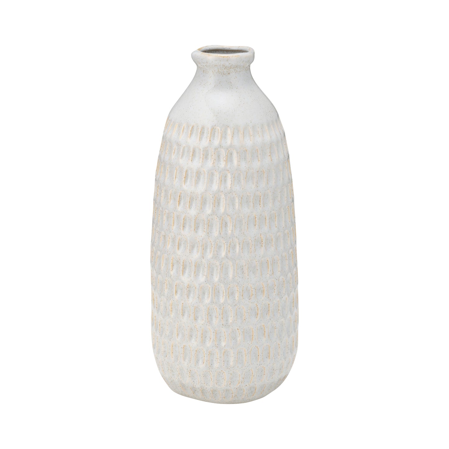 Cer, 12" Dimpled Vase, Oatmeal