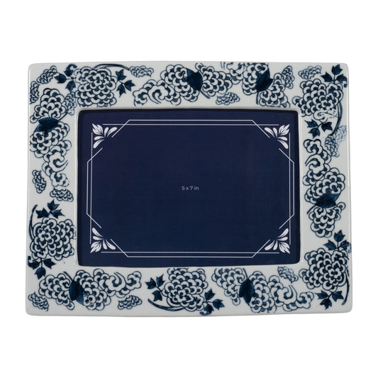 Cer, 5x7 Chinoiserie Photo Frame, Blue/white