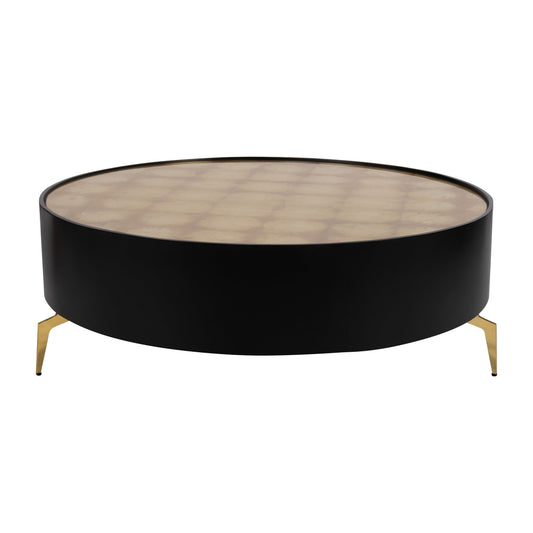 Wood,47" Gold Leaf Top Coffee Table, Blk/gld, Kd