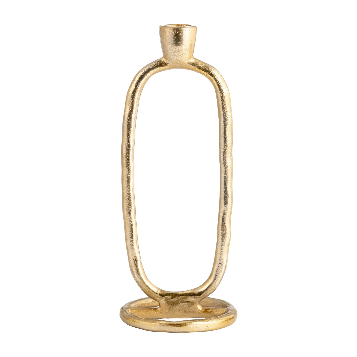 Metal, 11" Open Oval Taper Candleholder, Gold