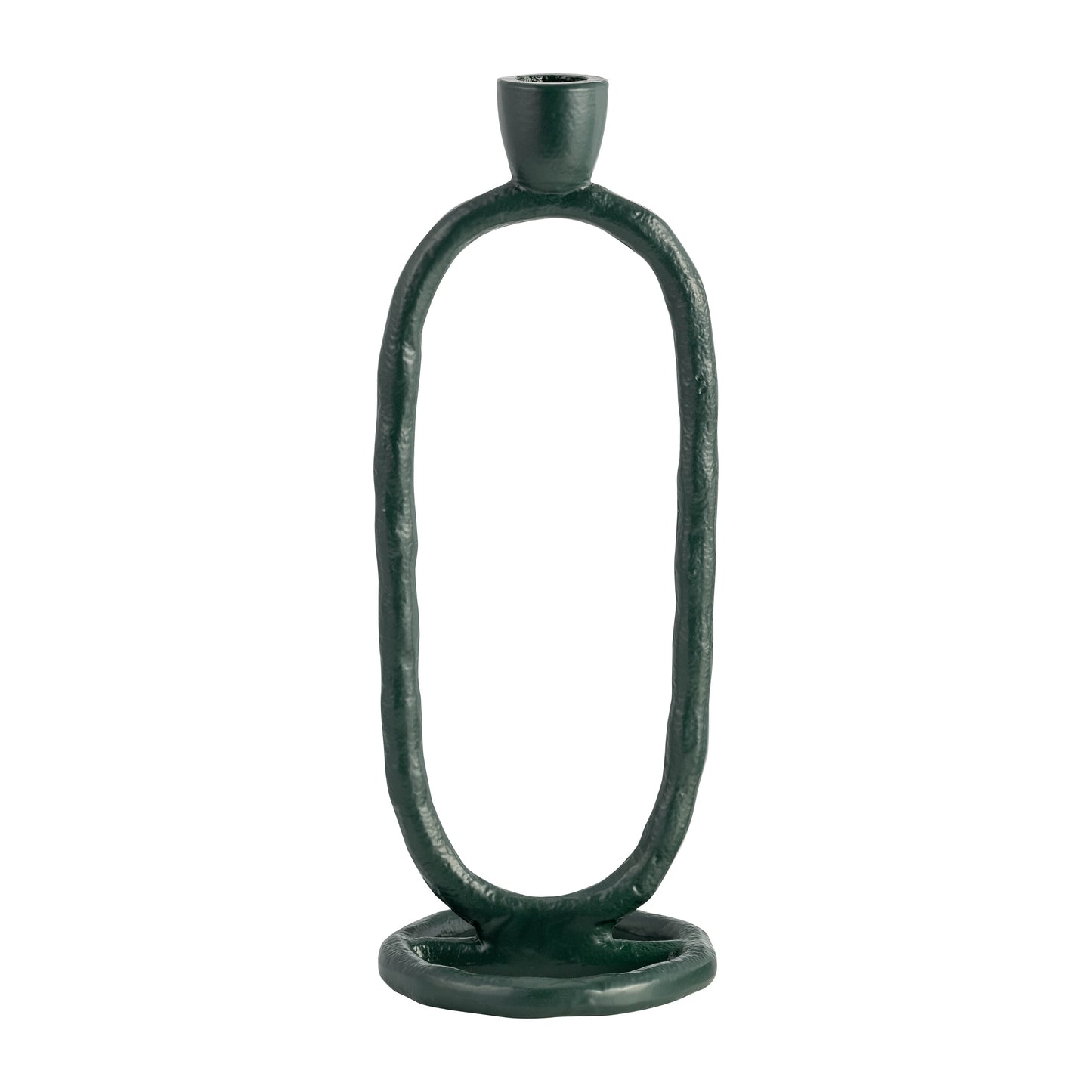 Metal, 11" Open Oval Taper Candleholder, Dark Gree
