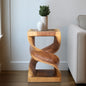 Wood, 18" Twisted Accent Table, Natural