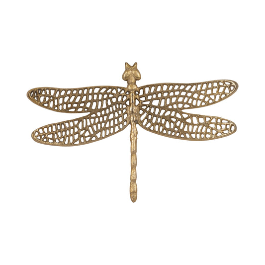 Metal, 14" Dragonfly W/ Cutouts , Gold