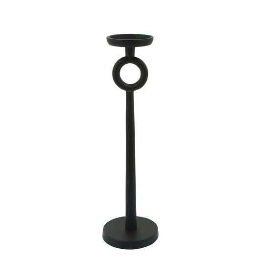 17"h Metal Candle Holder, Black