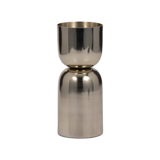 Metal, 8" Round Pillar Candleholder, Gold