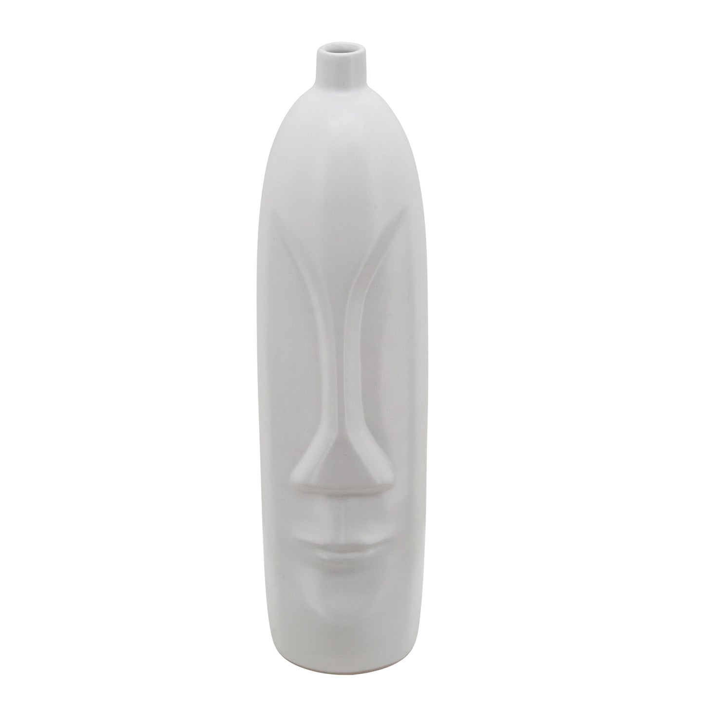 18"h Face Vase, White