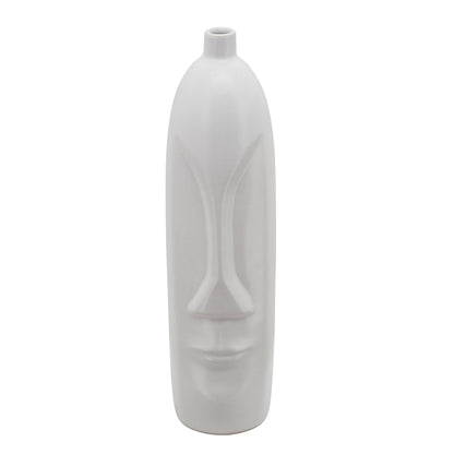 18"h Face Vase, White