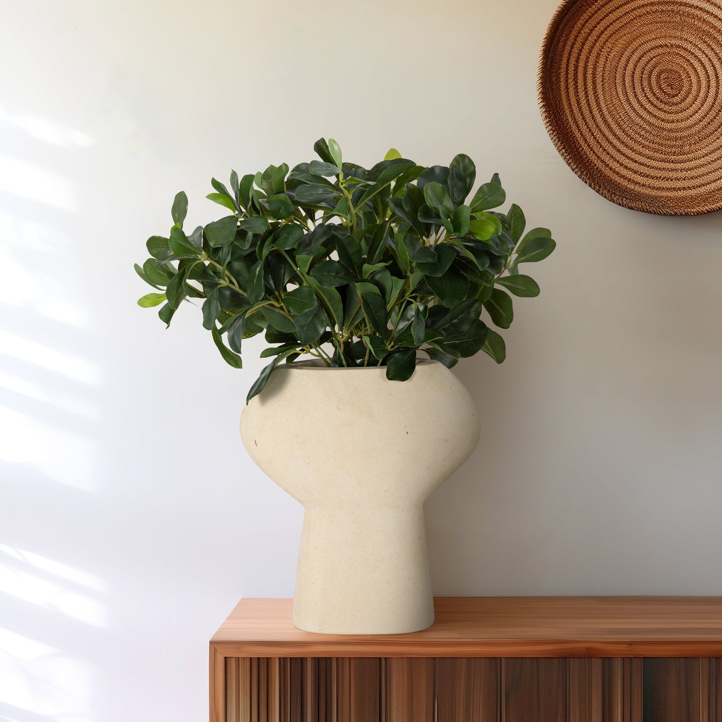 Stone, 11" Bulbous Vase, Natural