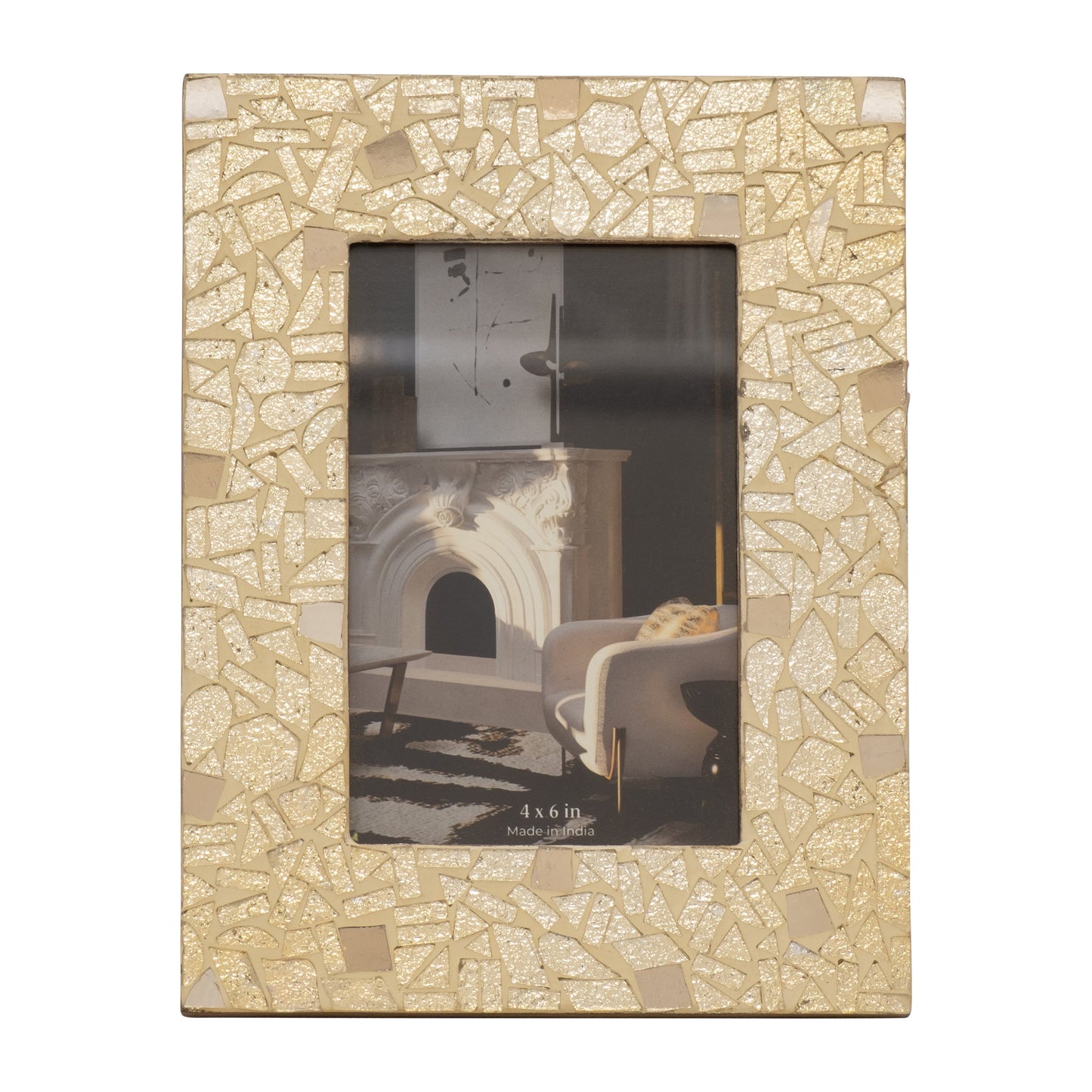 4x6 Mosaic Photo Frame, Champagne