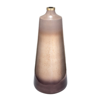 Glass, 21"h Vase W/ Ring, Champagne