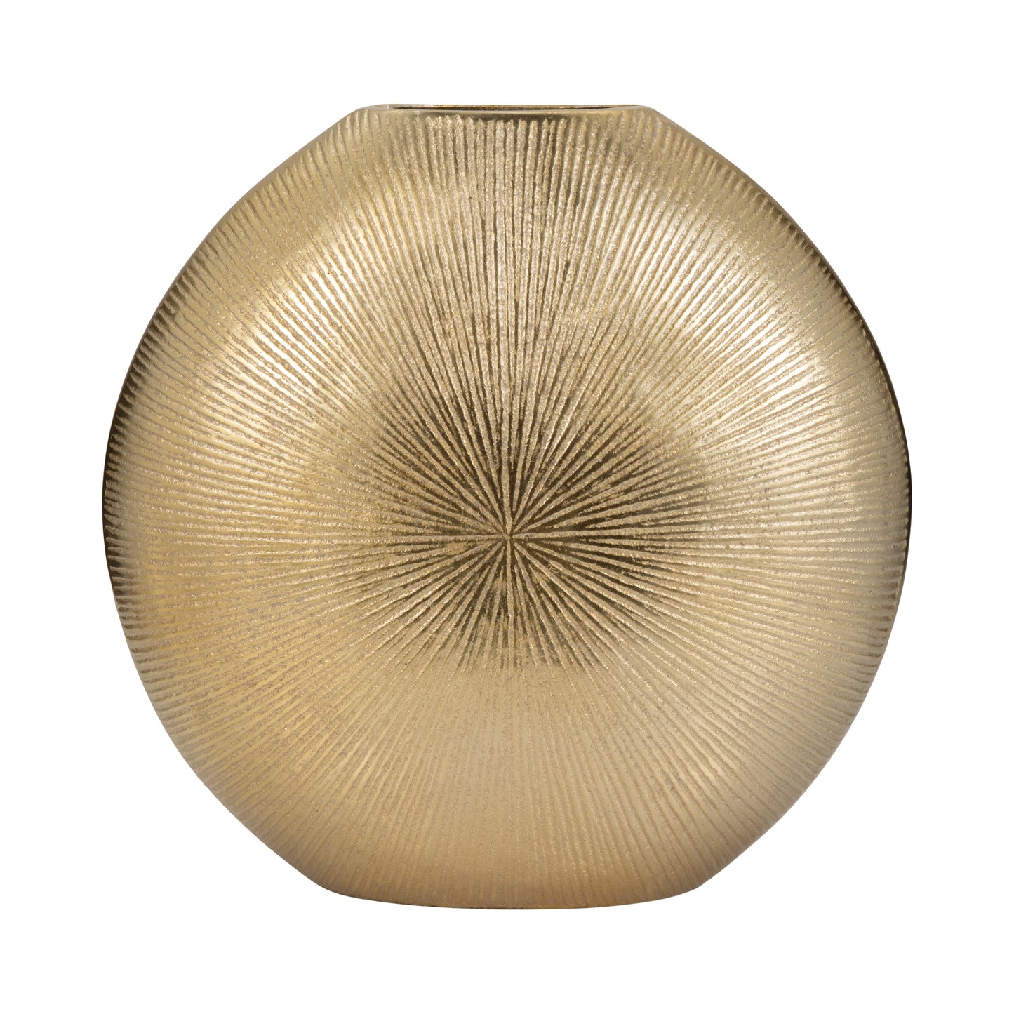 Metal, 16" Round Vase, Gold