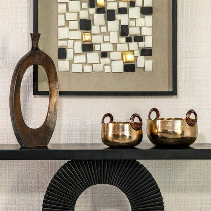 S/2 10/12" Bowl With Handles, Gold