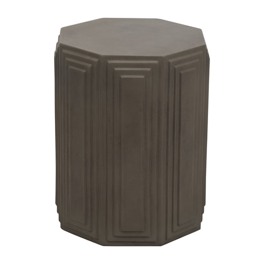 Concrete, 18" Geometric Accent Table, Dark Grey