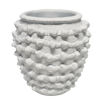 6" Woven Knot Planter, White