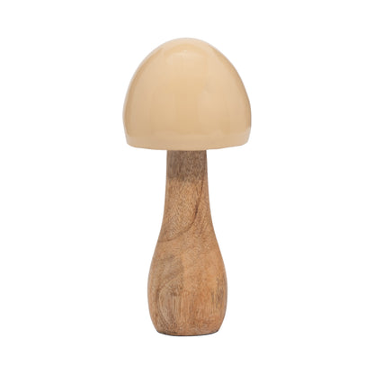 Wood, 8" Coned Mushroom, Ivory