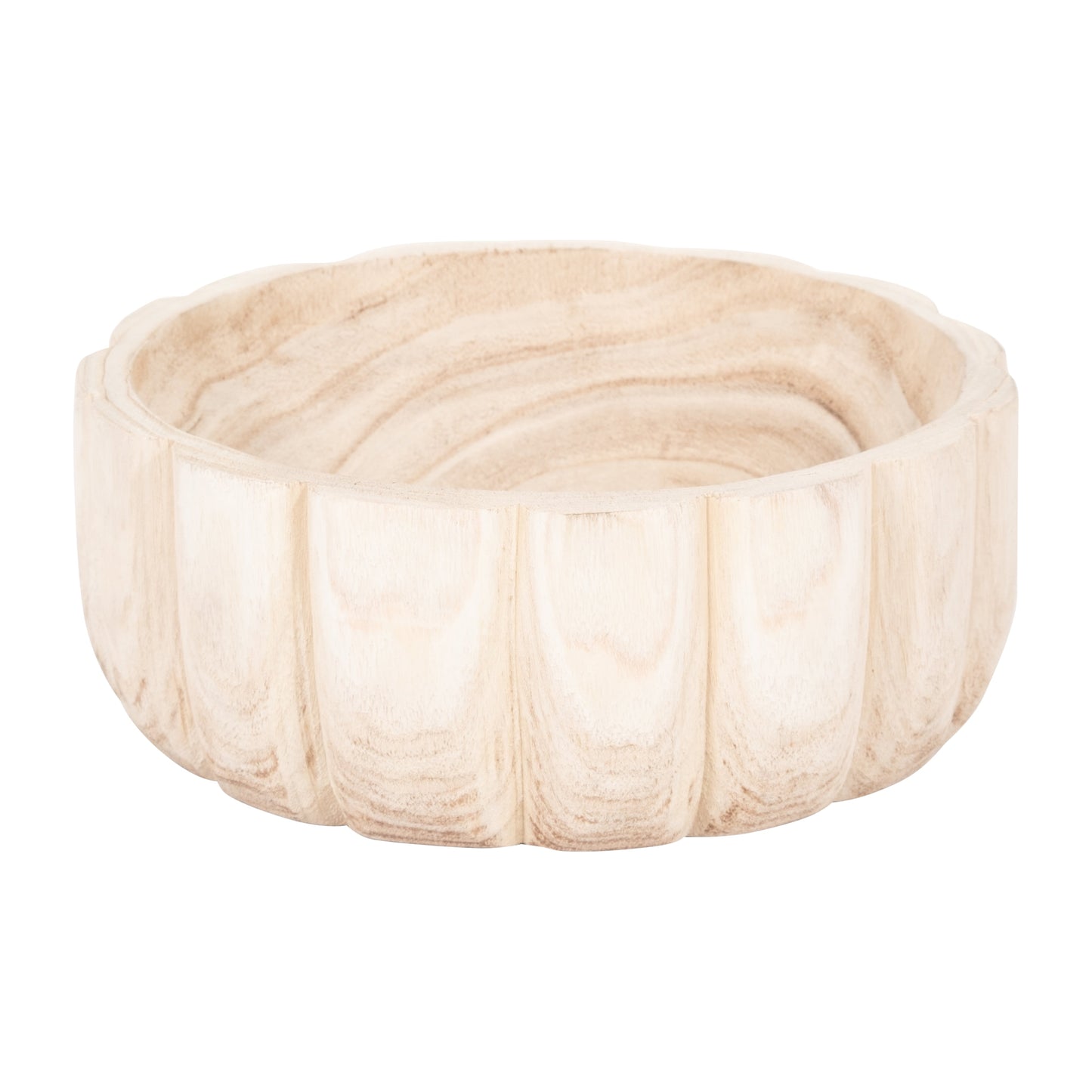 Wood, 9" Scalloped Bowl, Natural