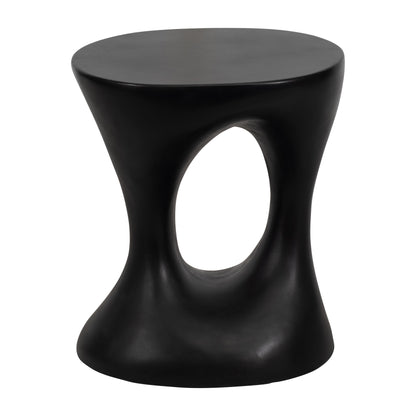 Concrete, 18" Open Cut-out Accent Table, Black