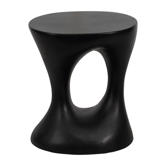 Concrete, 18" Open Cut-out Accent Table, Black