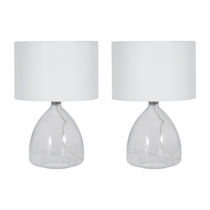 S/2 Glass 18" Table Lamp, Clear