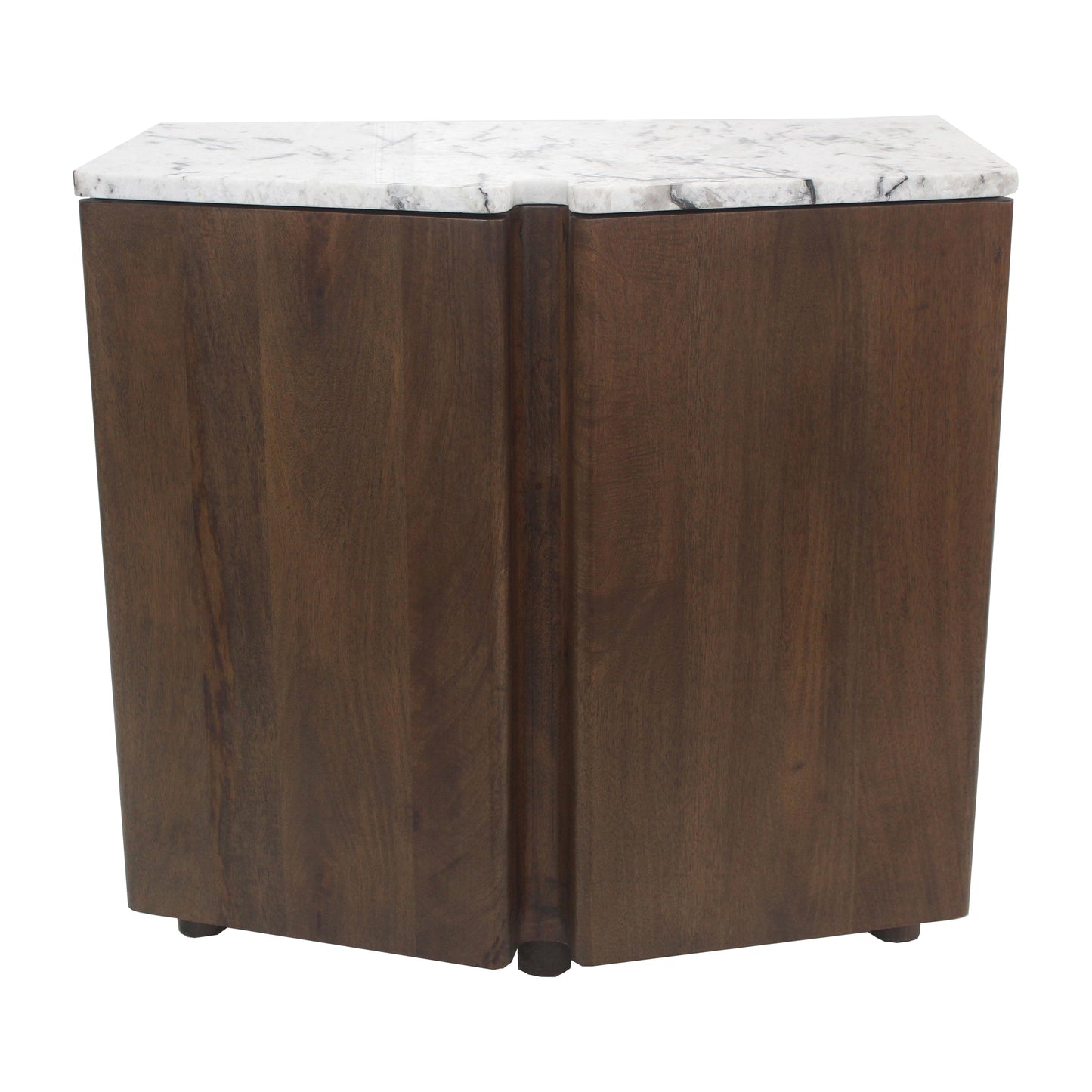 Wood, 32x30 Marble Top Sideboard, Dark Brown