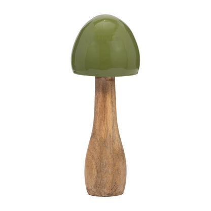 Wood, 10" Coned Mushroom, Olive