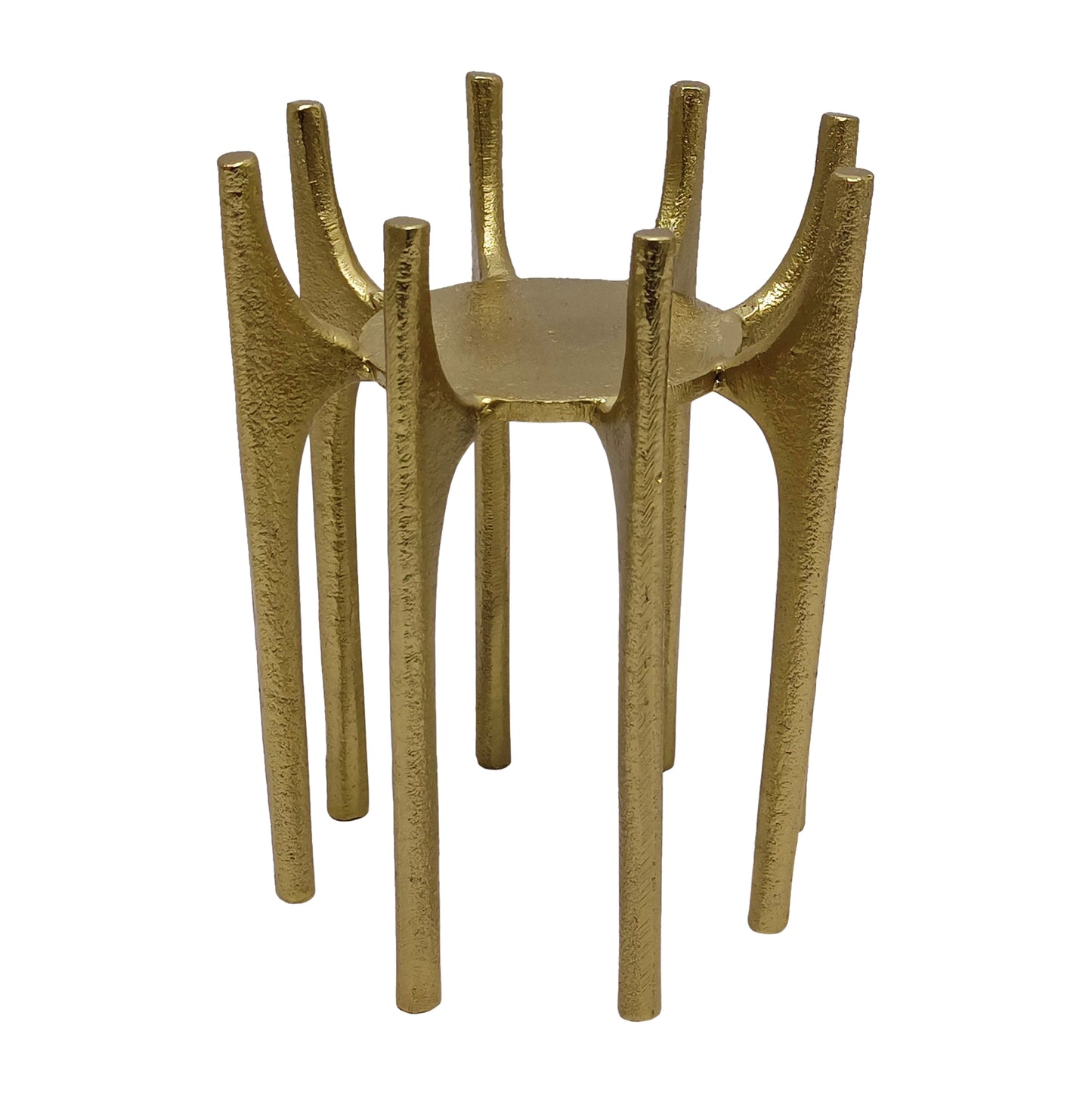 Metal, 6" Candleholder With Spike Legs, Gold