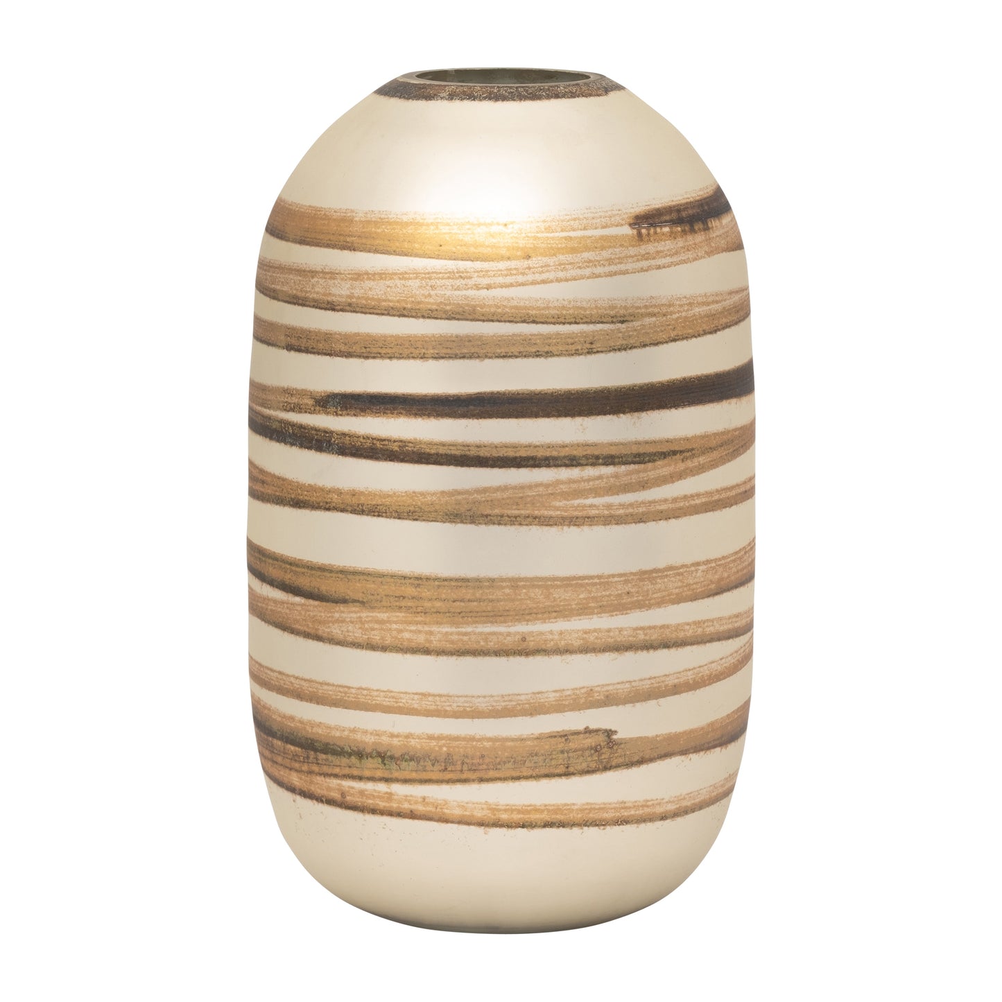 Glass, 14" Antique Ring Vase, Gold