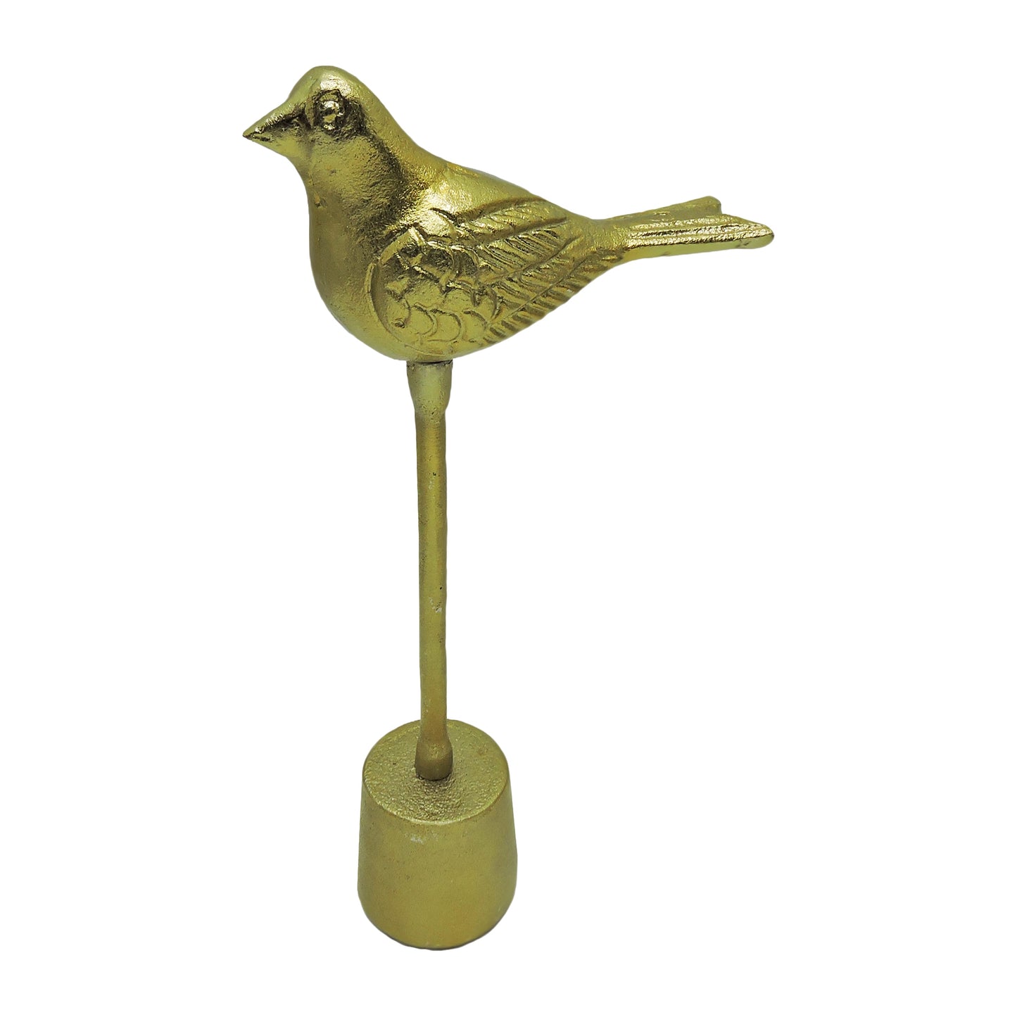 Metal, 15"h Bird On Base, Gold