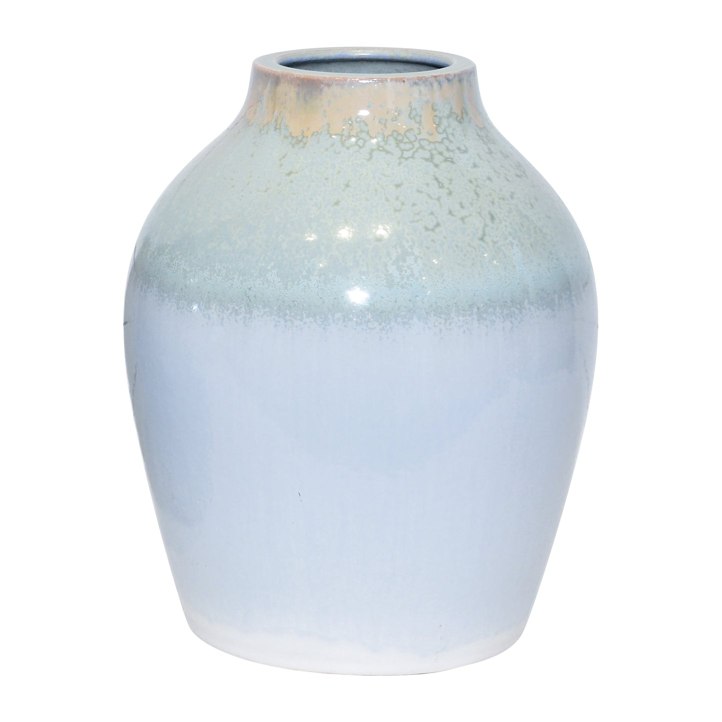 Clay, 11" Reactive Vase, Blue/green