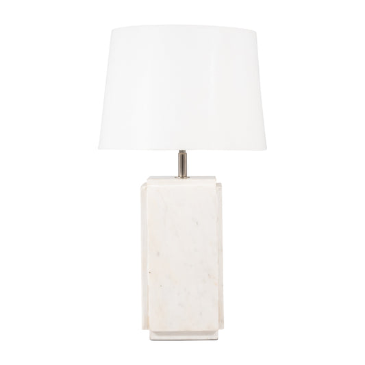 Marble, 27"h Fluted Table Lamp, White/offwht, 2bx