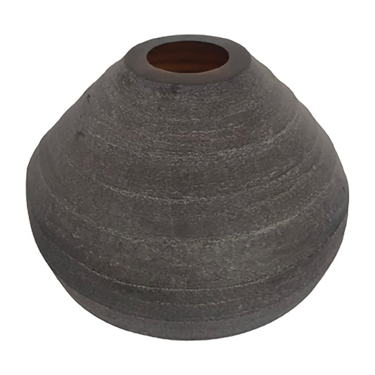 Glass, 10" Rotund Vase, Smokey Brown