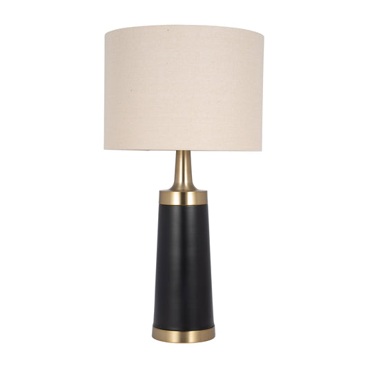 Metal, 28" Pillar Table Lamp, Black