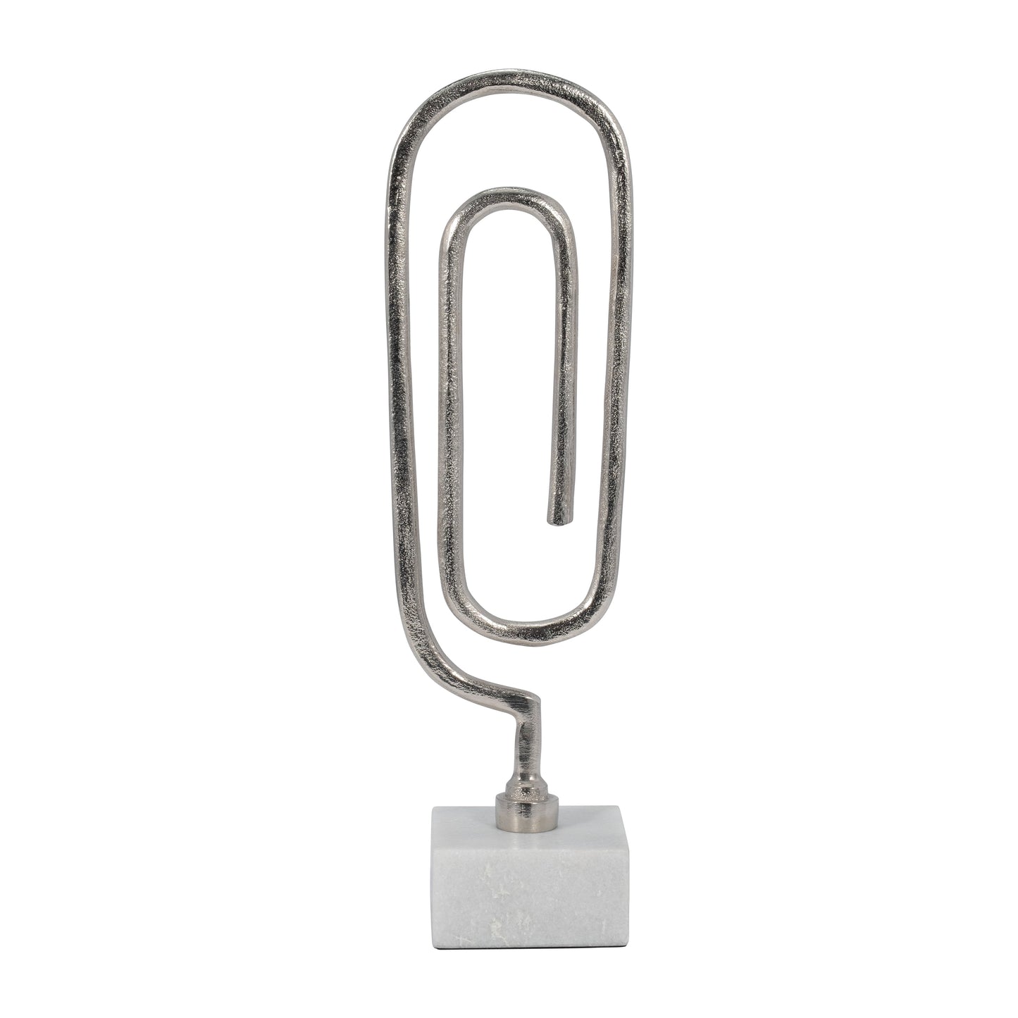 Metal, 18" Paper Clip Sculpture, Silver
